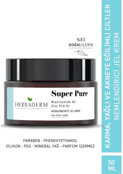 Super Pure - SivilceNemlendirici Jel Krem 50 ml