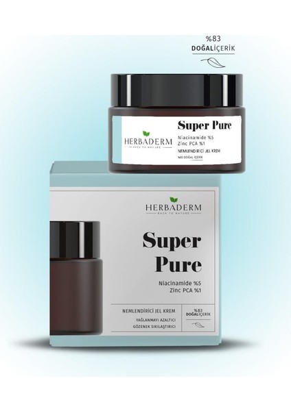 Super Pure - SivilceNemlendirici Jel Krem 50 ml