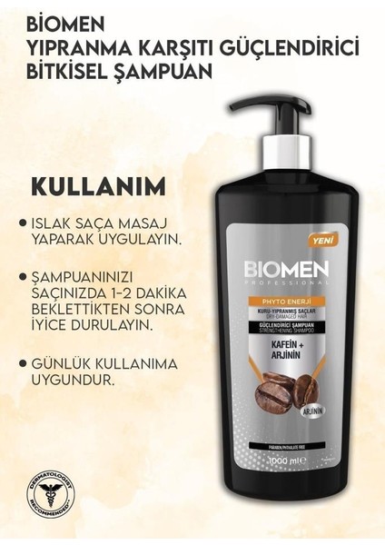 Professional Kafein&arjinin Kuru ve Yıpranmış Saçlar Için Şampuan 1000 ml