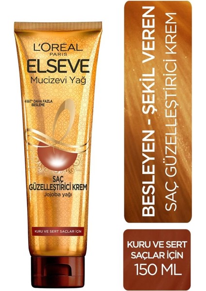 Loreal Elseve Mucizevi Yağ Saç Güzelleştirici Krem Kuru Ve Sert Saçlar 150ml X 2 ADET