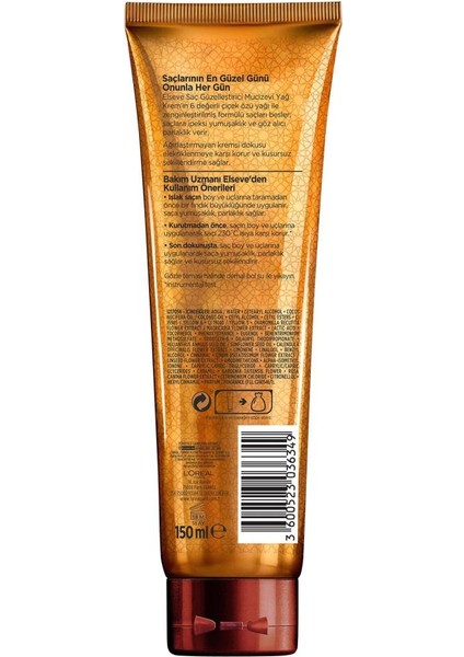 Loreal Elseve Mucizevi Yağ Saç Güzelleştirici Krem Kuru Ve Sert Saçlar 150ml X 2 ADET