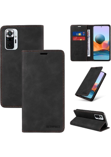 Xiaomi Redmi Not 10 Pro Pu Deri Manyetik Koruyucu Folyo (Yurt Dışından)