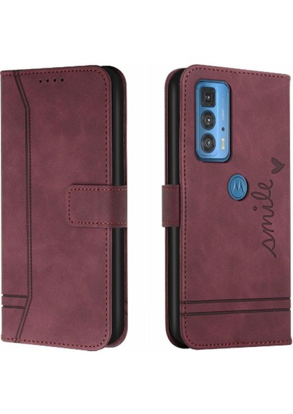 Motorola Moto Kenar 20 Pro Için Telefon Kılıfı El Kayışı Flip Folio Cüzdan Kart (Yurt Dışından)