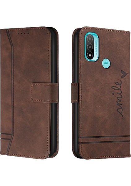 Motorola Moto E20 Flip Folio Cüzdan Kart Yuvaları Kapak Için Telefon Kılıfı El (Yurt Dışından)