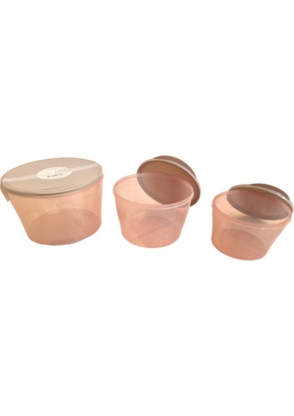 Tuffex 3lü Set Polo Tapper Yuvarlak Saklama Kabı M