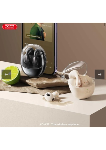 Xo X32 BEJ Uzay Şeffaf Kapak Tws Bluetooth Kulaklık