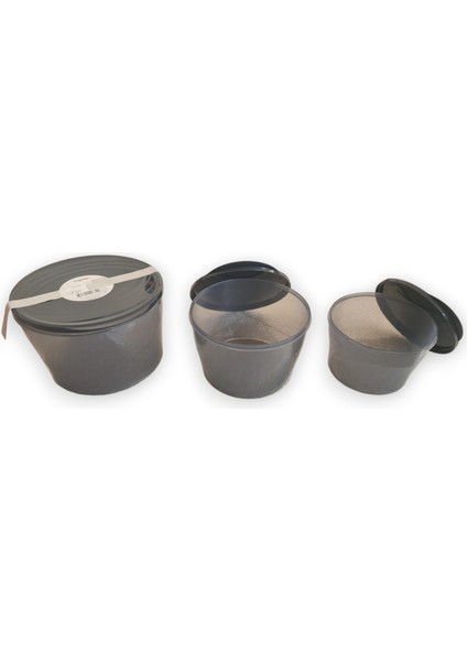Tuffex 3lü Set Polo Tapper Yuvarlak Saklama Kabı M