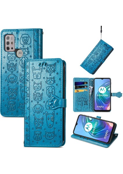 Moto G30 Kısa Kayış Karikatür Hayvanlar Için Kılıf Kapak Çevirin Darbeye Vaka (Yurt Dışından) fiyatları