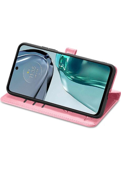 Moto G62 Flip Kapak Için Kılıf Darbeye Karikatür Hayvanlar Kısa Kayış Kılıf (Yurt Dışından)