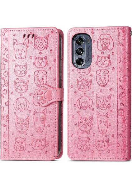 Moto G62 Flip Kapak Için Kılıf Darbeye Karikatür Hayvanlar Kısa Kayış Kılıf (Yurt Dışından) fırsatları
