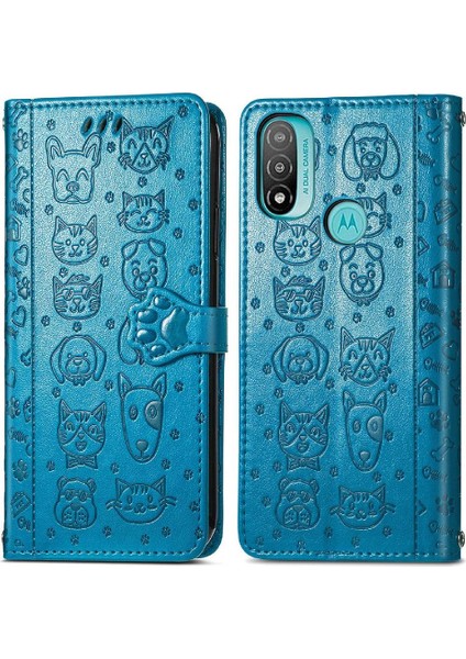 Moto E20 Flip Kapak Için Kılıf Kısa Kayış Karikatür Hayvanlar Deri Kılıf (Yurt Dışından) fiyatları