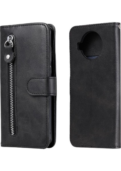 Xiaomi 10T Lite Için Kılıf Deri Kart Yuvası Sahipleri Koruyucu Kapak Fermuar (Yurt Dışından)