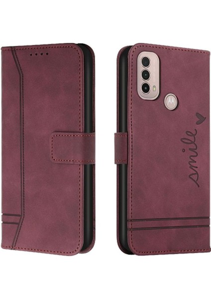 Motorola Moto E40 Kart Yuvaları Kapak Için Telefon Kılıfı El Kayışı Flip Folio Pu (Yurt Dışından)