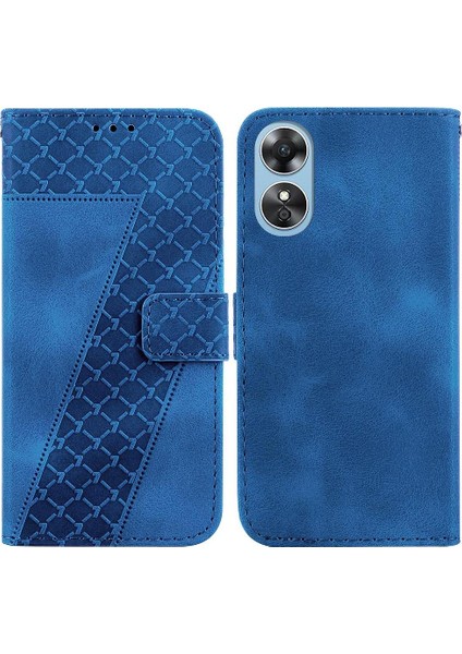 Oppo A17/A17K Kabartmalı Desen Cüzdan Pu Deri Kart Yuvası Için Telefon Kılıfı (Yurt Dışından)