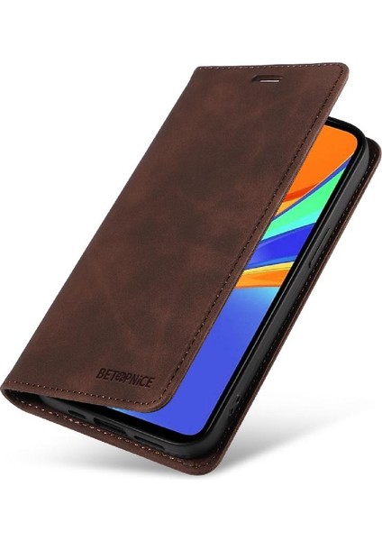 Xiaomi Redmi 9c Için Kılıf Pu Deri Manyetik Koruyucu Folyo Cüzdan (Yurt Dışından)