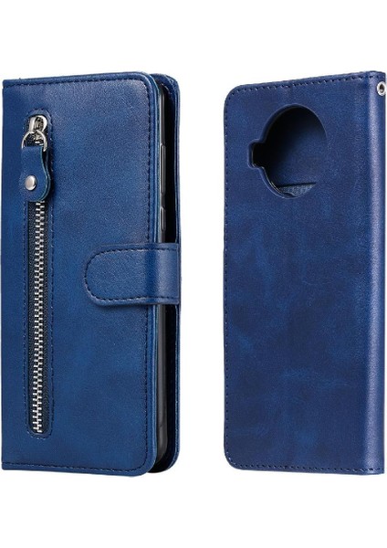 Xiaomi 10T Lite Için Kılıf Deri Kart Yuvası Sahipleri Koruyucu Kapak Fermuar (Yurt Dışından)