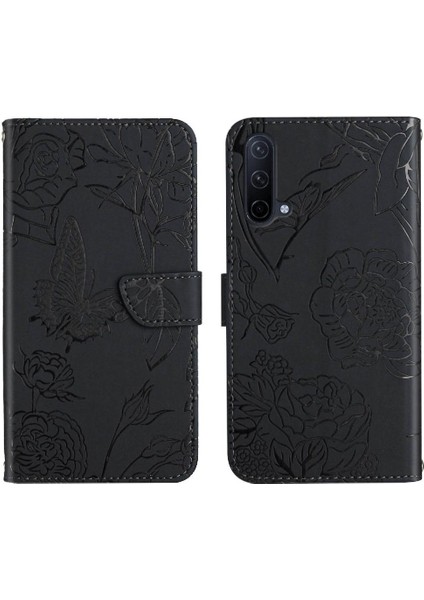 Oneplus Nord Ce 5g Için Kılıf ile Bilek Kayışı Çiçekler ve Kelebekler Durumda (Yurt Dışından)