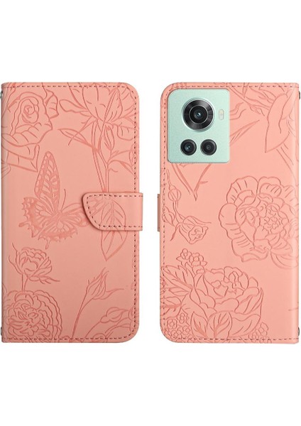 Bilek Kayışı Anti-Damla Koruma Çiçekler ve Pu ile Oneplus 10R Için Kılıf (Yurt Dışından)