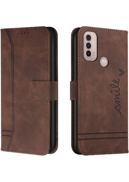 Motorola Moto E40 Kart Yuvaları Kapak Için Telefon Kılıfı El Kayışı Flip Folio Pu (Yurt Dışından)