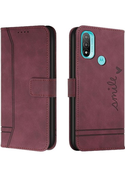 Motorola Moto E20 Flip Folio Cüzdan Kart Yuvaları Kapak Için Telefon Kılıfı El (Yurt Dışından)