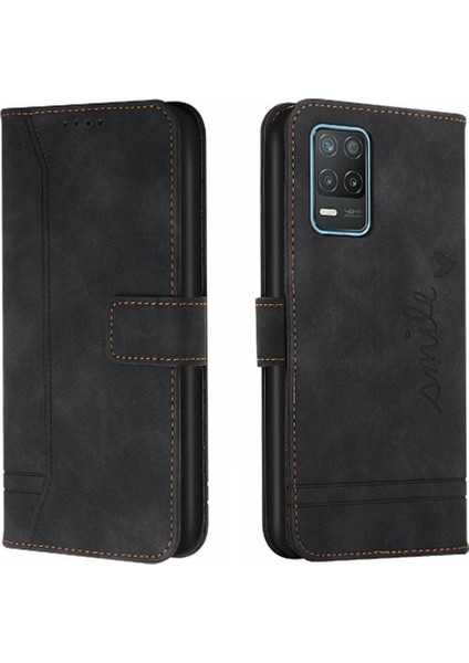 Realme 8 5g Için Telefon Kılıfı Pu Deri Kart Yuvaları Kapak Flip Folio Cüzdan (Yurt Dışından)