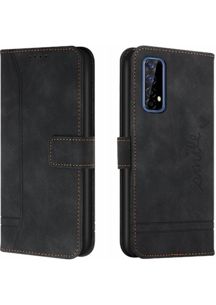 Realme 7 4g Manyetik Kapatma Flip Için Telefon Kılıfı Folio Cüzdan Kart Yuvaları (Yurt Dışından)