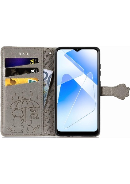 Oppo Oppo 5g Darbeye Karikatür Hayvanlar Için Kılıf Kısa Kayış Deri Kılıf (Yurt Dışından)