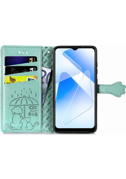 Oppo Oppo 5g Darbeye Karikatür Hayvanlar Için Kılıf Kısa Kayış Deri Kılıf (Yurt Dışından)