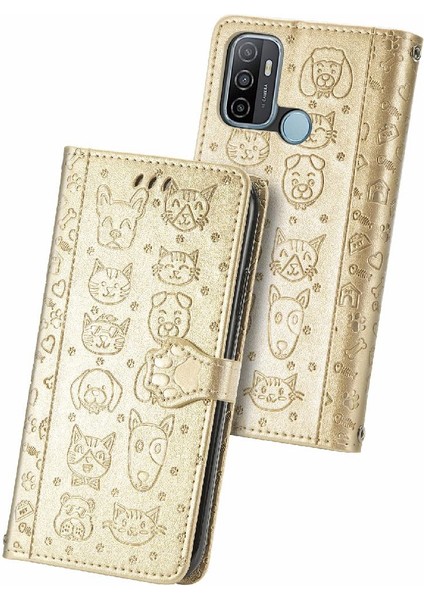 Oppo A53 2020 Için Kılıf Kısa Kayış Kapak Çevirin Kılıf Karikatür Hayvanlar (Yurt Dışından) indirimleri