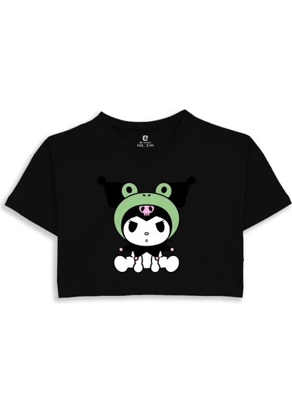 EZ Design Kuromi Baskılı Çocuk Crop Tshirt