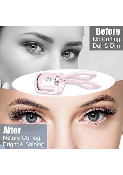 Isıtmalı Kirpik Kıvırıcı Elektronik Şarjlı Kirpik Kıvırıcı Eyelash Curler Pembe