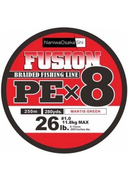 Naniwa Osaka Shi Osaka Fusion 8x Pe Braided Fishing Line 250MT