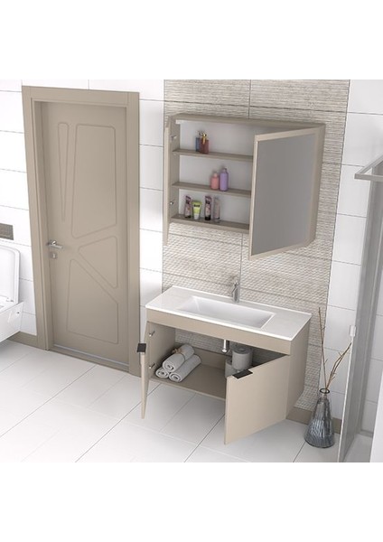 Loft 100 cm Latte Banyo Dolabı