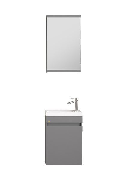 Edremit 45 cm Mat Gri Banyo Dolabı