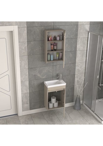 Edremit 45 cm Latte Banyo Dolabı