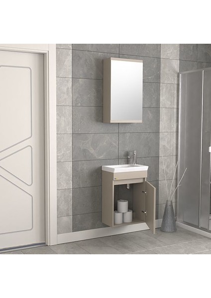 Edremit 45 cm Latte Banyo Dolabı