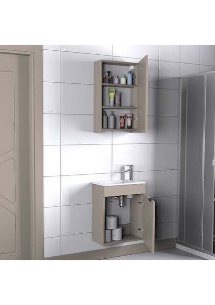 Loft 50 cm Latte Banyo Dolabı