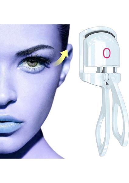 Isıtmalı Kirpik Kıvırıcı Elektronik Şarjlı Kirpik Kıvırıcı Eyelash Curler Beyaz