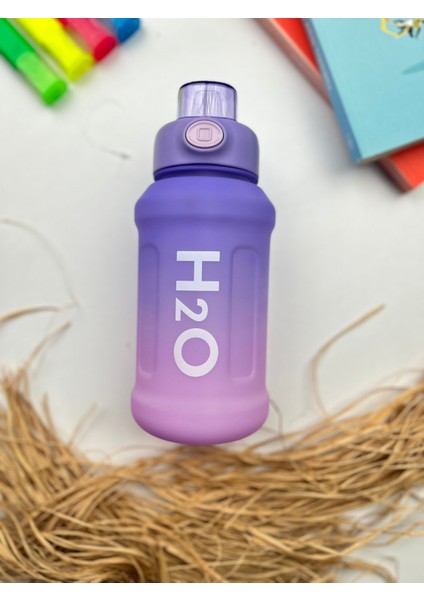 H20 Pipetli Renkli Polikarbon Spor Spor Matara Çocuk Genç Suluk Su Şişesi Suluk Su Şişesi 800 ml