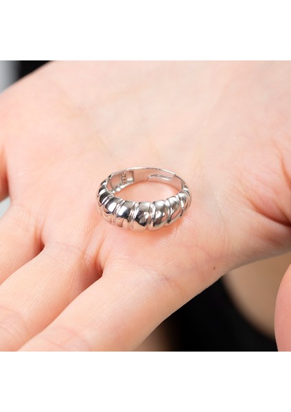 Zarif Tasarım Silver Renk Free Size 925 Ayar Gümüş Kadın Yüzük modelleri