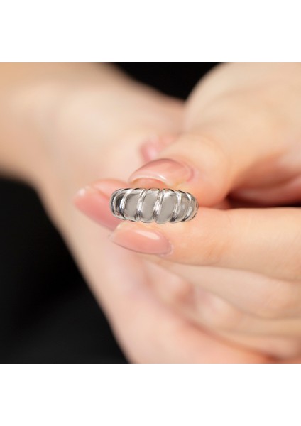 Zarif Tasarım Silver Renk Free Size 925 Ayar Gümüş Kadın Yüzük fırsatları