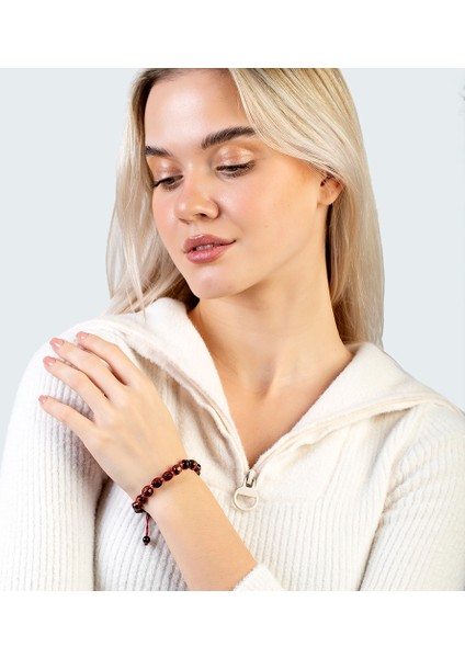 Makrome Örgülü Faset Kesim Kuvars Doğaltaş Kadın Bileklik fırsatları