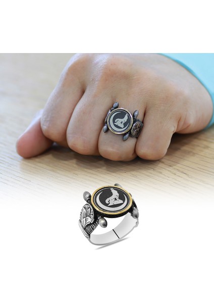 Otantik Tasarım Bozkurt Motifli 925 Ayar Gümüş Erkek Yüzük fiyatları