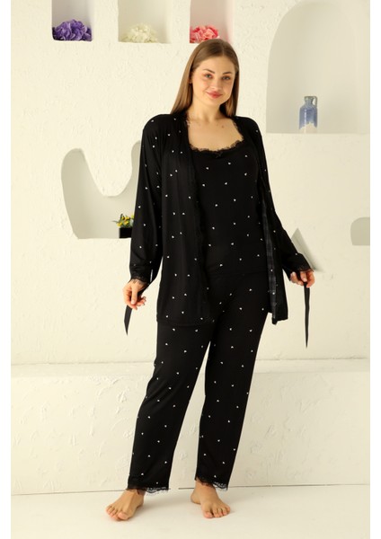 Sabahlıklı Dantel Detaylı Pegasus Kadın Pijama Takımı-Çeyizlik Takım- Geniş Beden Aralığı fiyatları