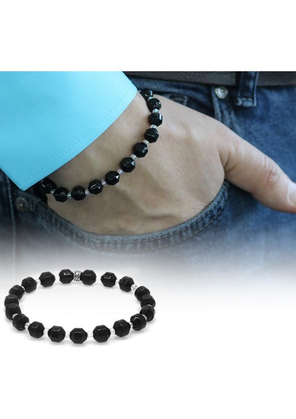 Faset Kesim Oniks Doğaltaş Erkek Bileklik fiyatları