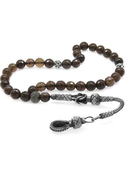 1000 Ayar Gümüş Kazaz Püsküllü Fasetalı Küre Kesim Kuvars Doğaltaş Tesbih modelleri