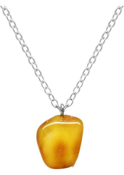 Doğal Form Sarı Renk Doğal Damla Taşlı Kolye modelleri