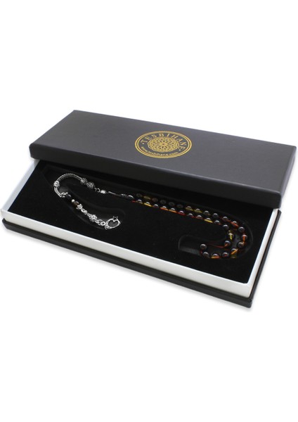 Kararmaz Metal Ayyıldız Püsküllü Küre Kesim Bala-Siyah Ateş Kehribar Tesbih modelleri