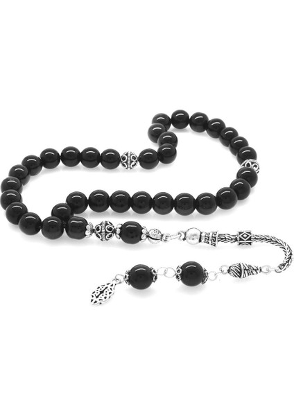 925 Ayar Gümüş Püsküllü Küre Kesim Oniks Doğaltaş Tesbih modelleri