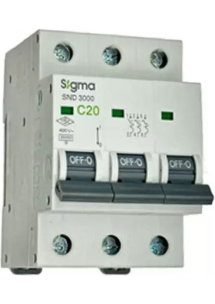 SND4500 4.5 Ka 3p C20 Otomatik Sigorta